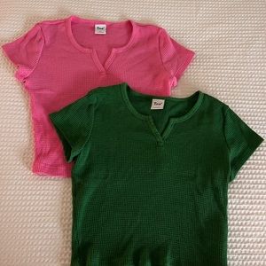 Aritzia waffle notch baby tees